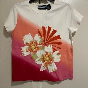 Requirements Red and Orange Short Sleeve Tee NWT size M